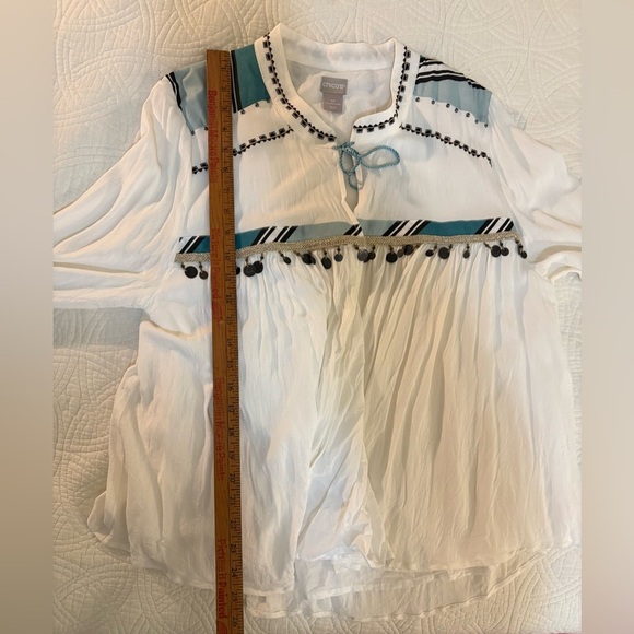 Western Bohemian Whimsical Embroidered Tie Tassel Cardigan 16 Petite - Picture 9 of 10